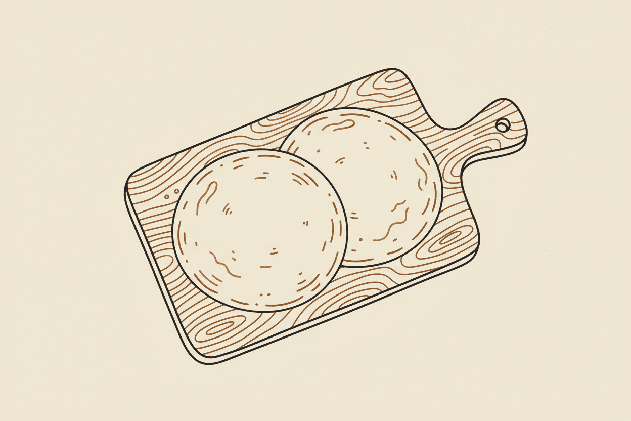 Illustration of two bowls of cream cheese, one dairy and one plant-based, on a board