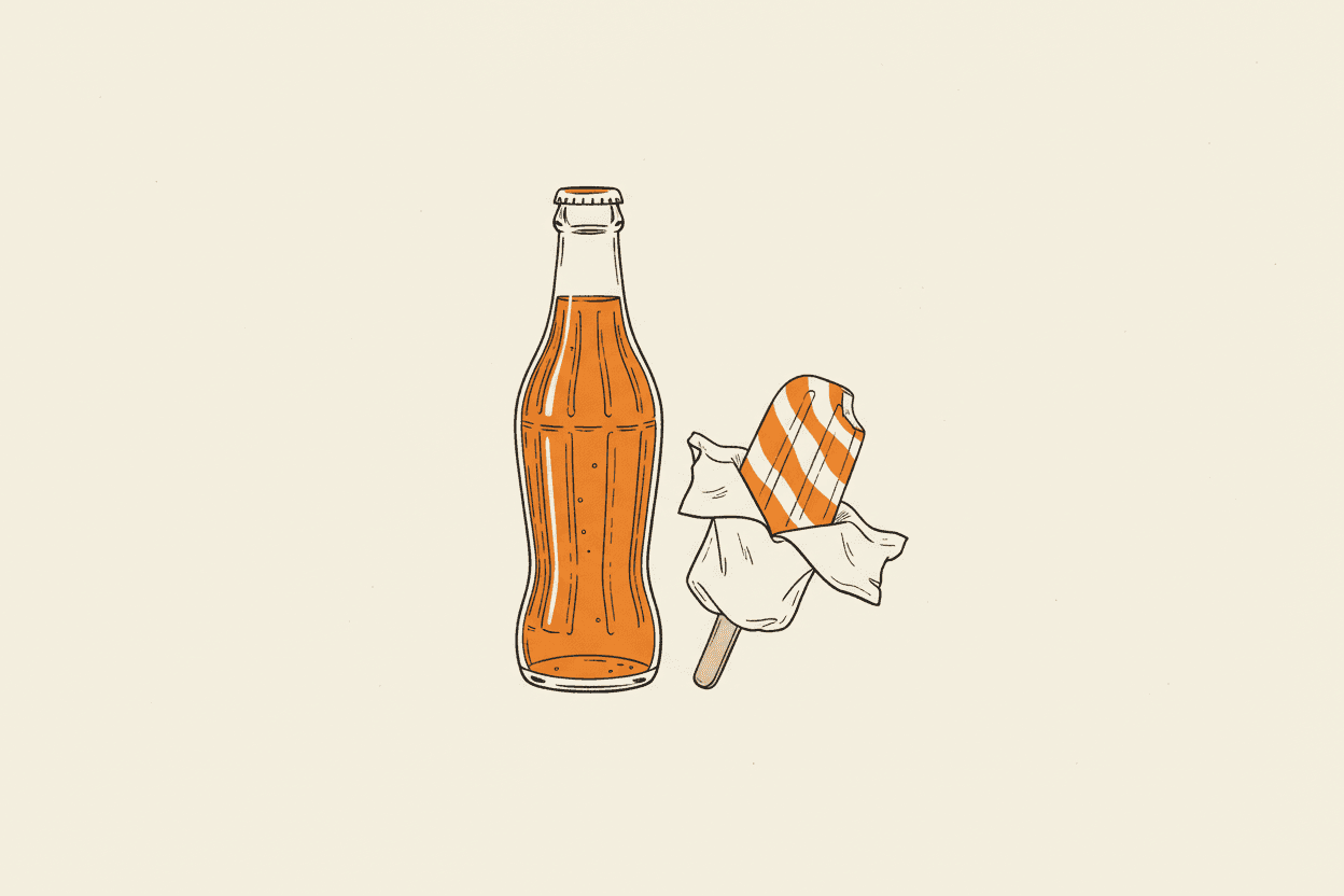 Illustration of a pile of triangular corn chips next to a stack of ridged potato crisps