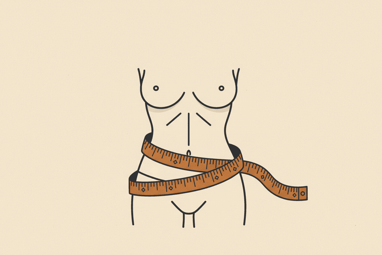 Illustration of a measuring tape wrapped around a torso